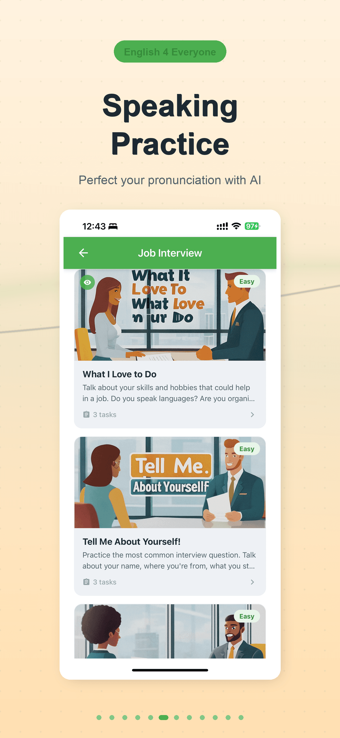 Speaking Practice — perfect pronunciation with AI feedback.